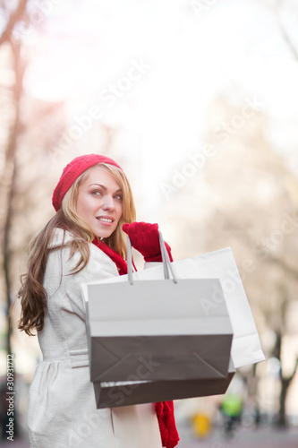 Photo: Caucasian woman shopping Caucasian woman shopping