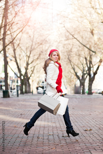 Photo: Caucasian woman shopping Caucasian woman shopping