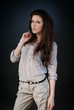 Attractive brunette woman posing Attractive brunette woman posing