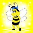 Smiling bee, vector illustration, eps 10