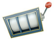Fruit machine with blank reels over white background Fruit machine with blank reels over white background