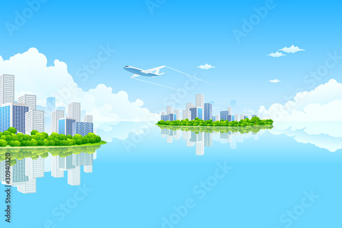 Vector: Business City Island Business City Island