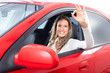 woman  in the car