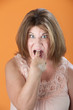 Woman Gestures To Throw-up