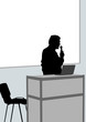 Lecturer at podium