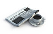 Newspaper and coffee cup