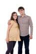 A pregnant woman with a happy husband