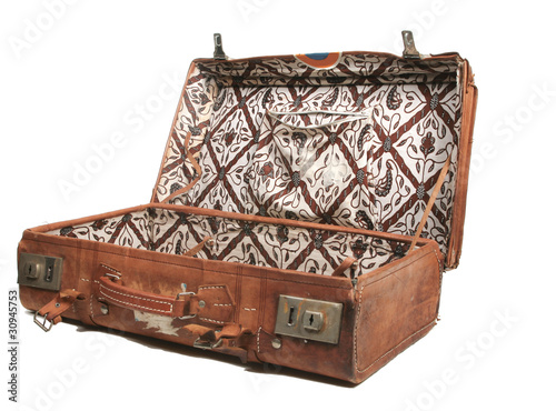 Photo: Old leather suitcase Old leather suitcase