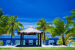 Chairs on a beach front on amazing beach