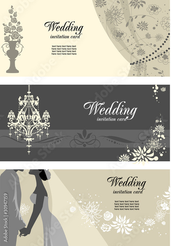 Vector: Wedding cards with space for text Wedding cards with space for text