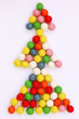 Christmas tree make with chewing gums balls