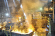 Molten hot steel pouring