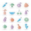 Different kinds of fruits and Vegetable icons Different kinds of fruits and Vegetable icons