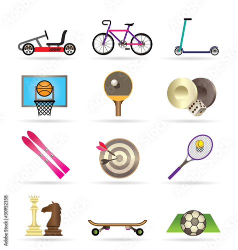 Vector: sports equipment and objects icons - vector icon set2 sports equipment and objects icons - vector icon set2