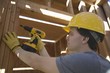 Labourer works on building construction