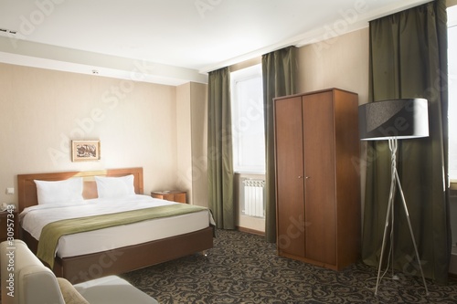 Photo: Interior of a hotel bedroom Interior of a hotel bedroom