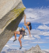 Female rock climber.