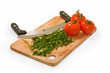 Tomatoes and Parsley isolated on white