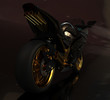 Prototipo Motocicletta nera su sfondo scuro 3