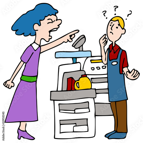 Vector: Angry Customer Yelling at Cashier Angry Customer Yelling at Cashier