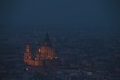 Dusk cityscape of the St Stephen's Basilica in Budapest, capital of Hungary