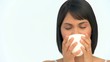 Cute asian woman drinking a coffee