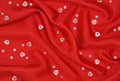 Red Satin with silver Hearts