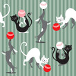 Seamless baby background with cats and dogs