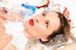rubbish poured on naked woman