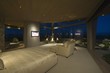 Bedroom interior with large windows