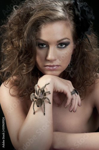 Photo: Model with Tarantula Model with Tarantula