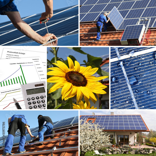 Photo: Collage, solar offer and installation Collage, solar offer and installation