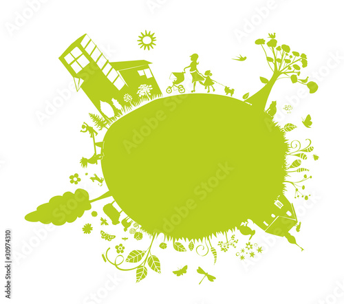 Vector: green planet earth green planet earth