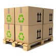 3d Boxes on a wooden pallet