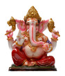 Colorful Hindu God Ganesha over a white background