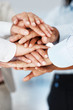 Symbol of unity - Pile of mixed hands in union