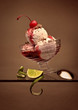 ice-cream with a cherry on top