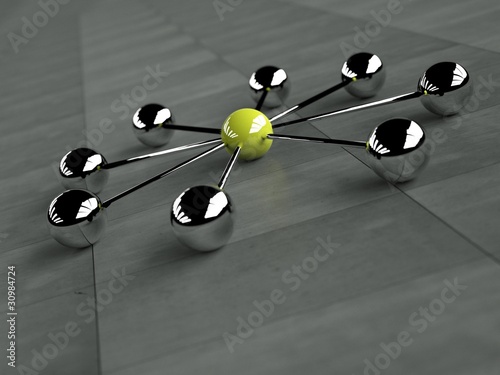 Photo: 3d Rendering Netzwerk grün 3d Rendering Netzwerk grün