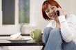 Young femal;e chatting on the phone