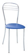 Photo: Metal chair with a soft blue seat Metal chair with a soft blue seat
