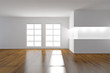 Interno vuoto con finestre da arredare