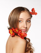 Portrait of the beauty young blond girl