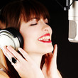 young artist woman recording in a studio young artist woman recording in a studio