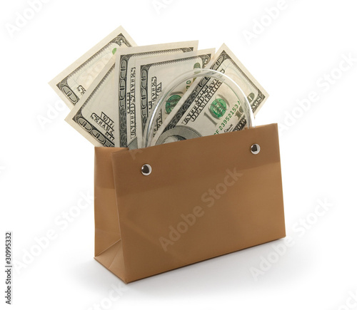 Photo: Money in a gift bag Money in a gift bag