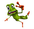 mascotte grenouille qui saute avec un air effrayé mascotte grenouille qui saute avec un air effrayé
