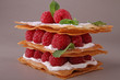 dessert, mille feuille aux framboises dessert, mille feuille aux framboises