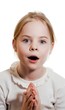 Little girl expressing amazement isolated on white background Little girl expressing amazement isolated on white background