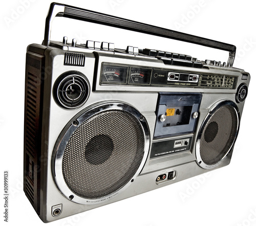 Photo: retro ghetto blaster isolated with clipping path retro ghetto blaster isolated with clipping path