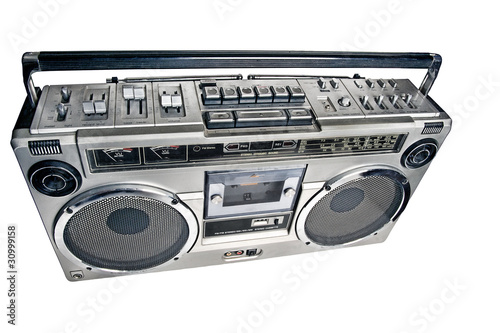 Photo: retro ghetto blaster isolated with clipping path retro ghetto blaster isolated with clipping path