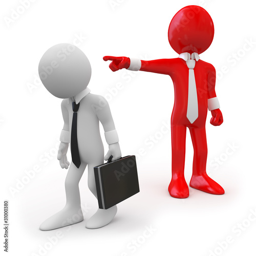 Illustration: Boss dismissing an employee Boss dismissing an employee